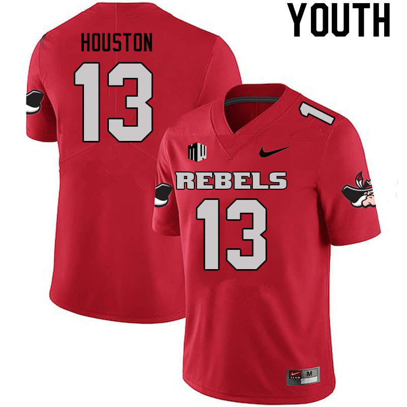 Youth #13 Jeremiah Houston UNLV Rebels College Football Jerseys Sale-Scarlet